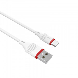 USB-кабель BOROFONE BX17, Type-C, пластик, 1.0 м, круглый, белый