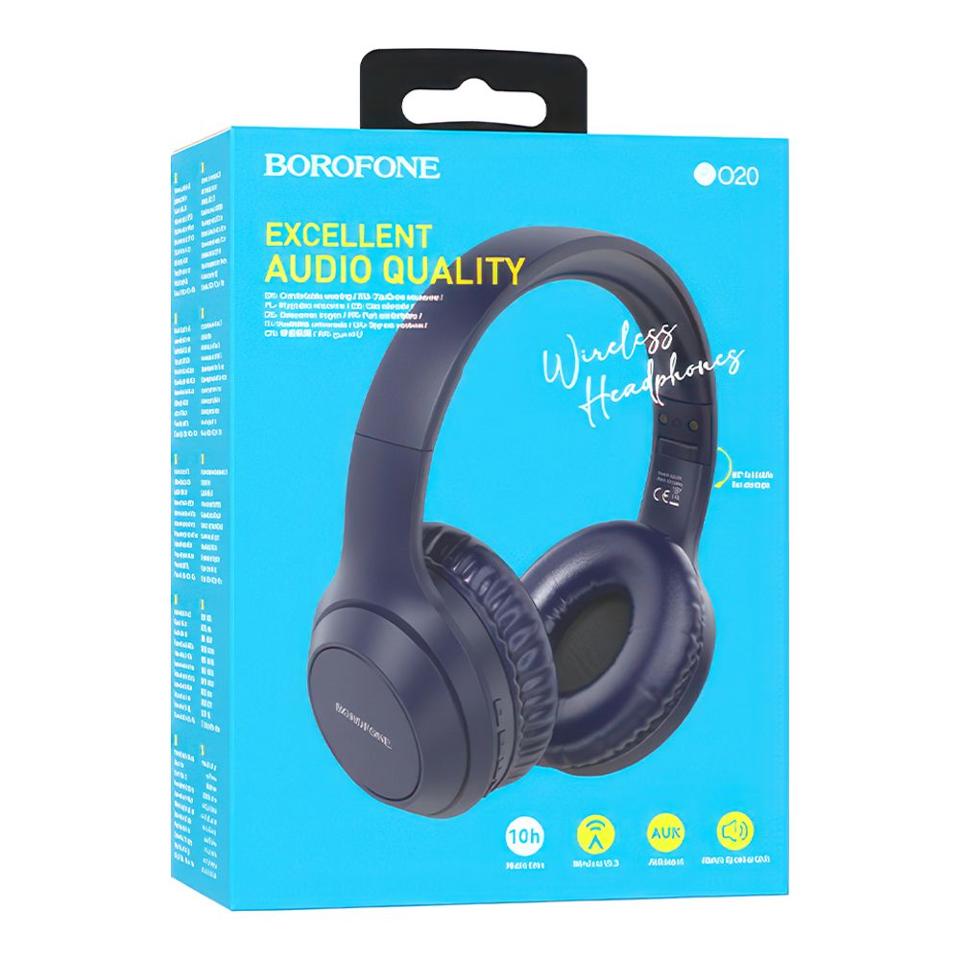 Гарнитура полноразмерная беспроводная BOROFONE BO20, Bluetooth, синяя