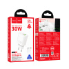 СЗУ 2в1 hoco N63, Type-C/Type-C, 3.0A, 1Type-C/1USB, 30W, 1.0 м, белое