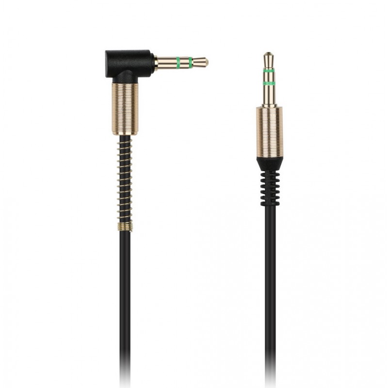 AUX-кабель Smartbuy A35-35 3,5мм(М)-3,5мм(М), ткань, L-образный. 1.0м, черный
