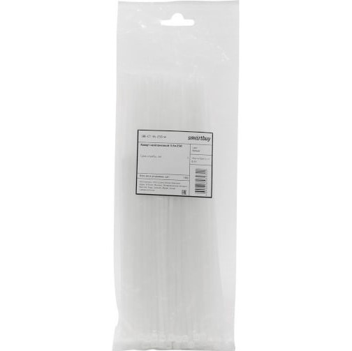 Хомут нейлоновый Smartbuy 3.6*250 SBE-CT-36-250W, белый, 100шт