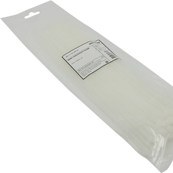 Хомут нейлоновый Smartbuy 3.6*300 SBE-CT-36-300W, белый, 100шт