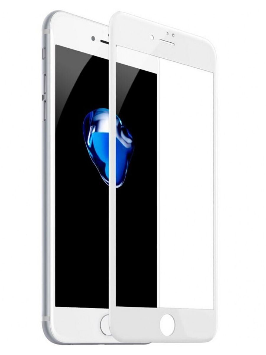 Защитное стекло 6D (А) для Apple iPhone 7/8, полн. прокл., 1 стор., 0.3 мм, олеофобное, белое
