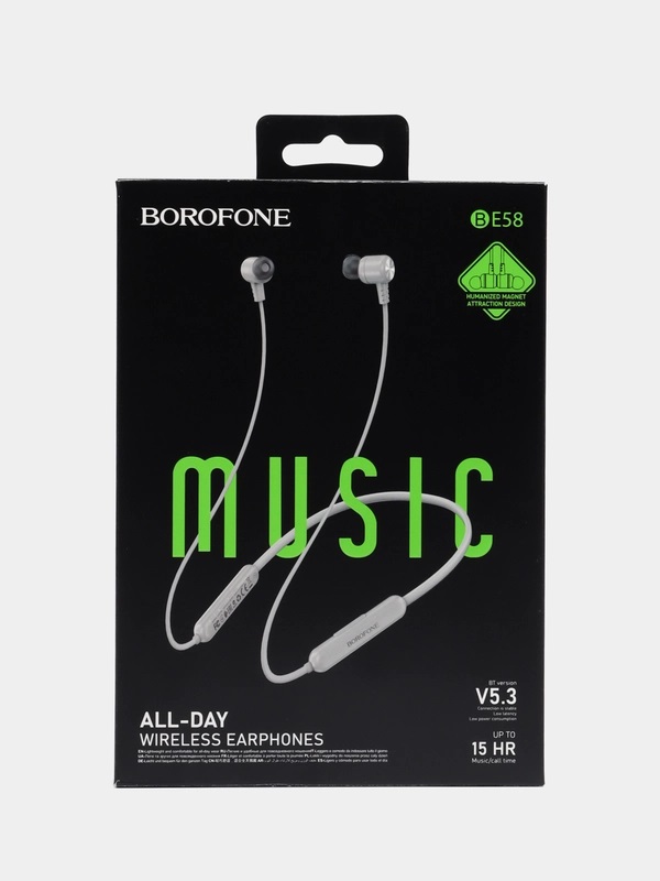 Гарнитура беспроводная BOROFONE BE58, Bluetooth, вставн., серая