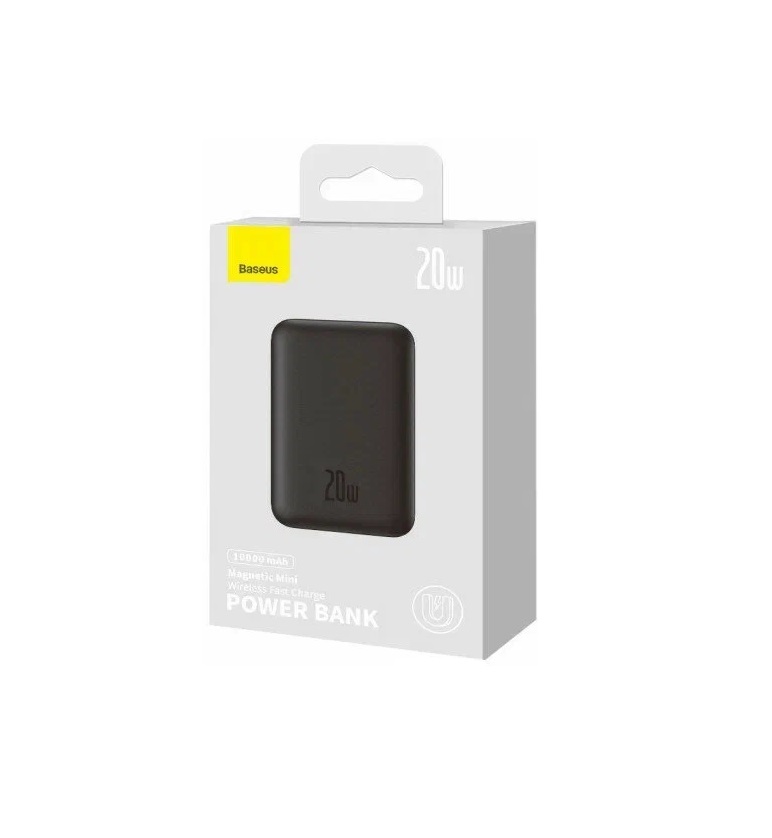 Powerbank Baseus Magnetic Mini  Wireless PPCX070001, 10000 мАч, 1 Type-C, 20W, БЗУ, пластик, черный