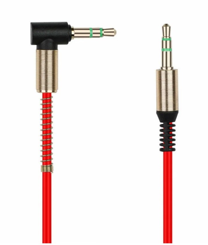 AUX-кабель Smartbuy A35-35 3,5мм(М)-3,5мм(М), ткань, L-образный. 1.0м, красный