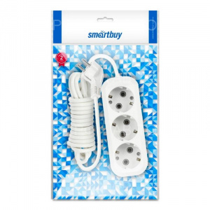 Удлинитель smartbuy SBE-16-4-05-Z, 16A, 3*1.0мм, 5.0 м, белый