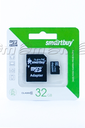 Карта памяти smartbuy micro SDHC 32Gb, class 10, с адаптером