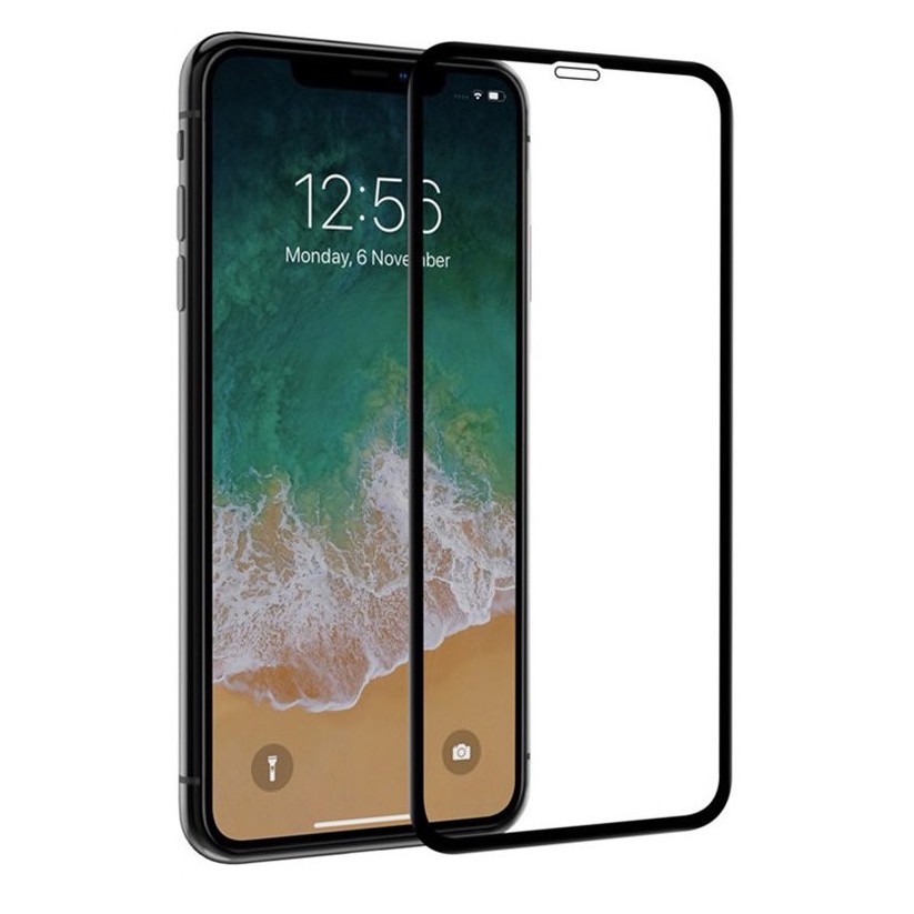 Защитное стекло 6D (А) для Apple iPhone Xs Max/11 Pro Max, полн. прокл., 1 стор., 0.3 мм, черное