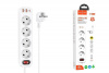 Сетевой фильтр Hoco NS1. 16A, 4 розетки, 2USB/1Type-c. 1.8 м, белый