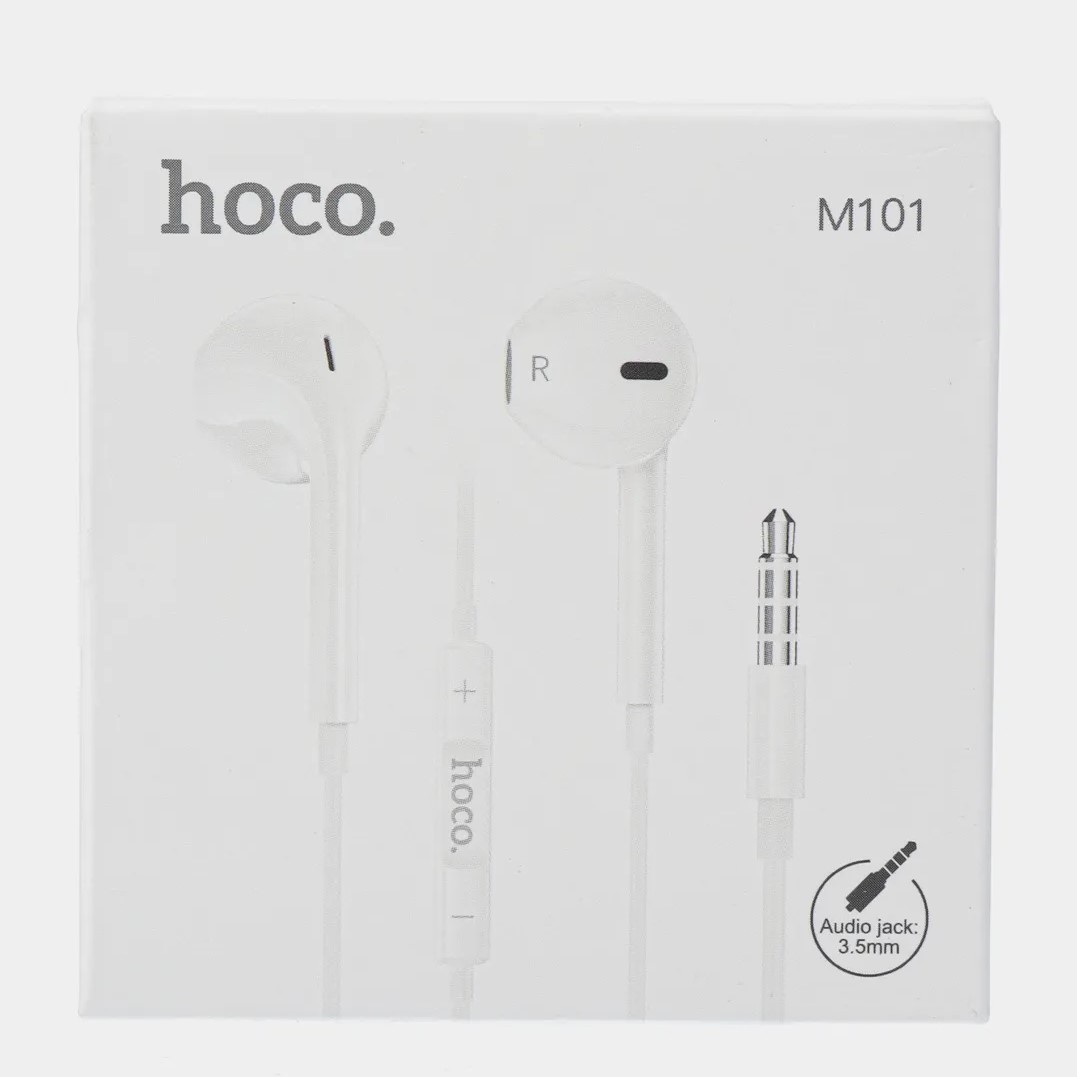Гарнитура проводная hoco M101, 3.5мм, вставн., белая