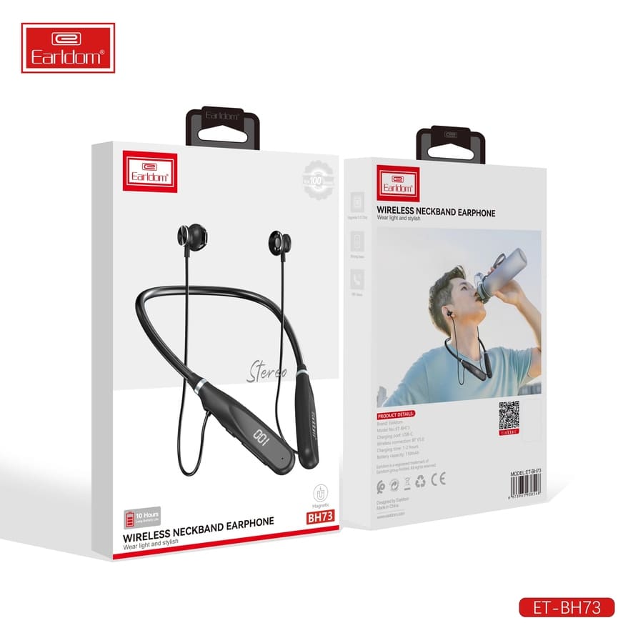 Гарнитура беспроводная Earldom ET-BH73, Sport,  Bluetooth, вставные. черная