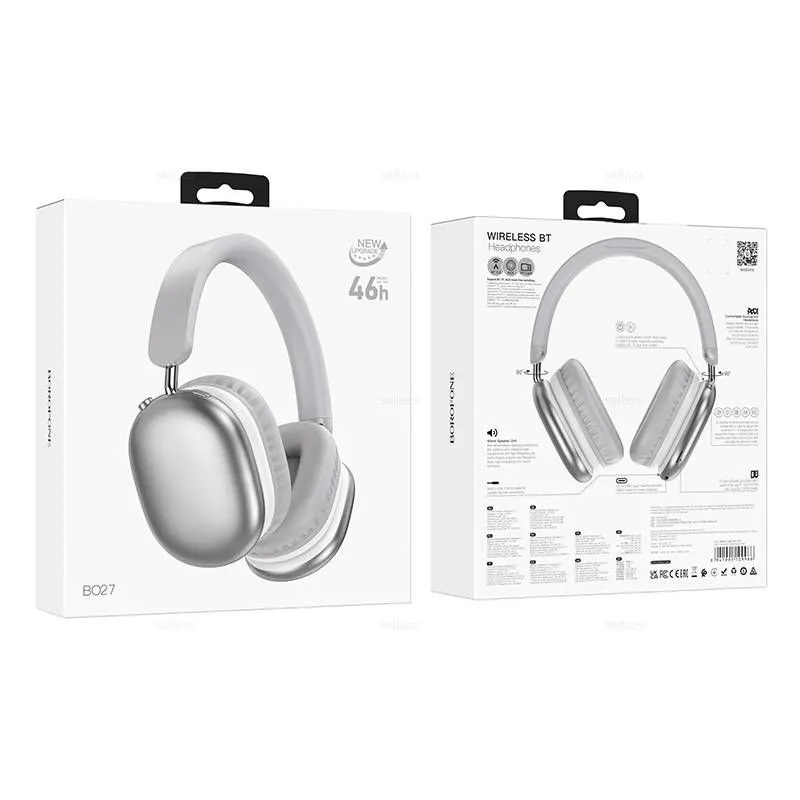 Гарнитура полноразмерная беспроводная BOROFONE BO27, Bluetooth, серебристая