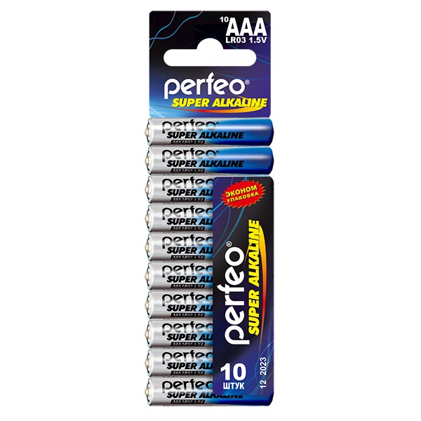 Батарейка Perfeo Super Alkaline LR03/10SH CARD (AAA)