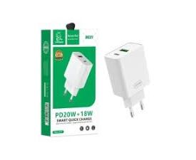 АП сетевой Denmen DC22W, 9V, 2.24А, 1 Type-C, 20W , пластик, белый